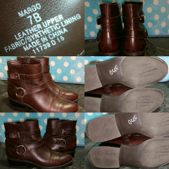 Ralph Lauren shoes heels size 7b brown margo - Picture 1 of 8